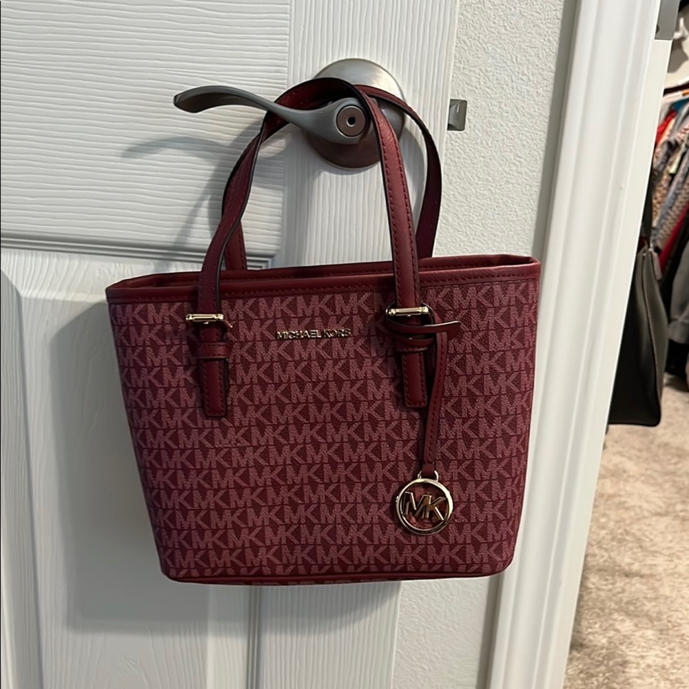 Michael Kors Burgundy Tote Bag